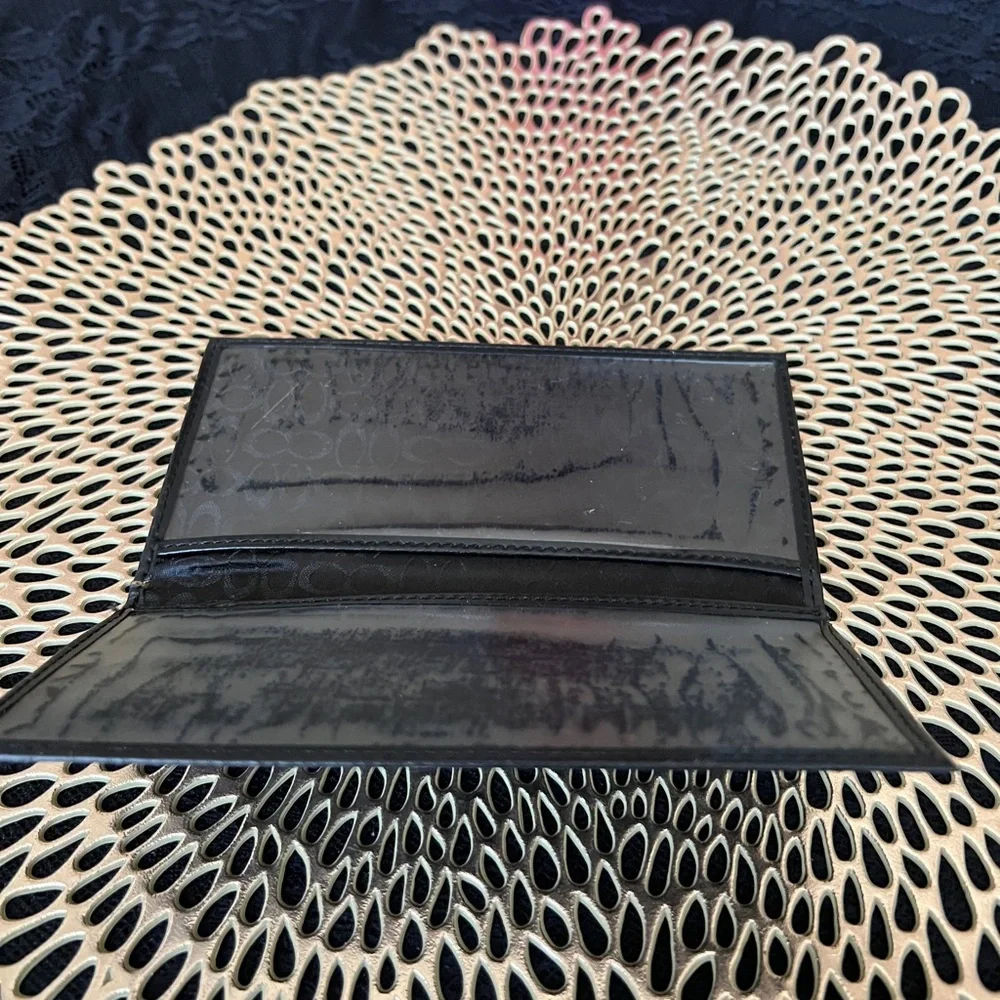Coach Black  Signature Wallet + Check Book - Picture 6 of 7